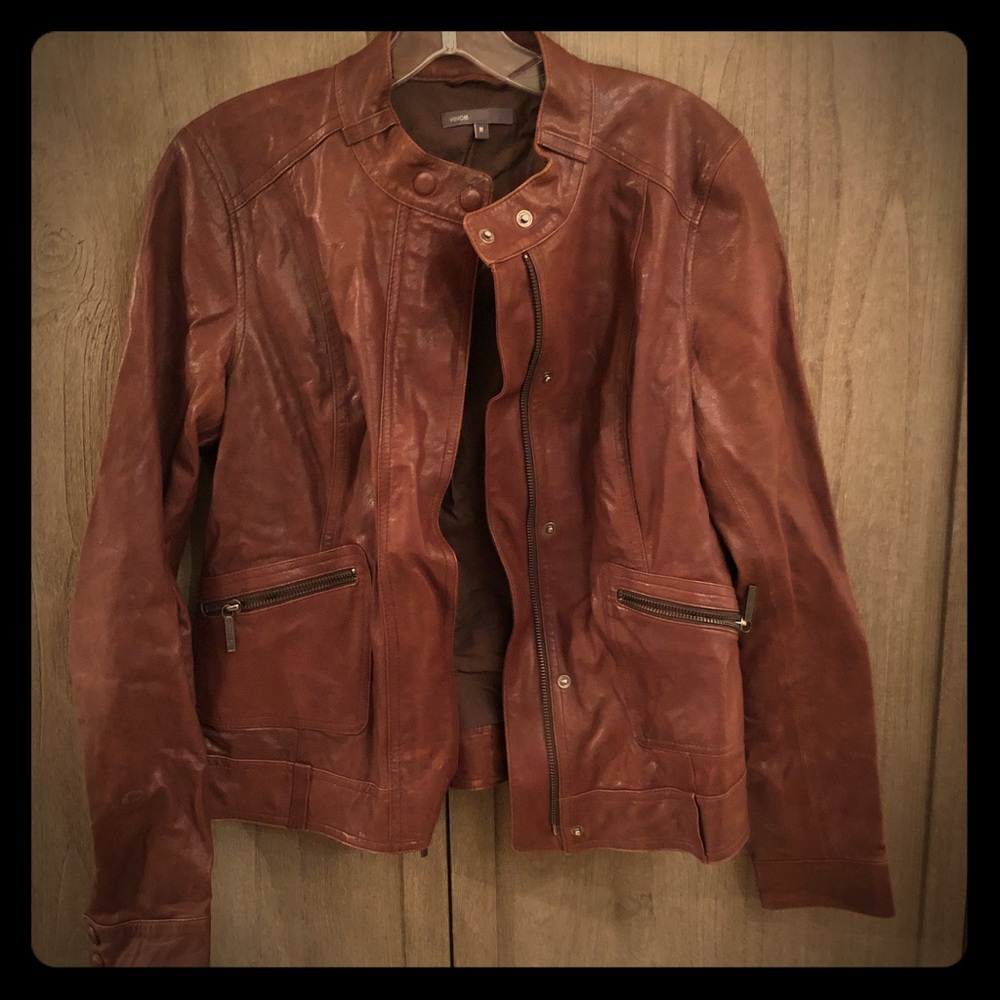 Vince Brown Leather Jacket